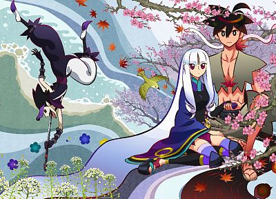 ninjas, Katanagatari, Yasuri Shichika, Togame, anime girls - desktop wallpaper