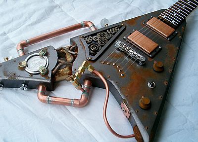 steampunk, guitars - desktop wallpaper