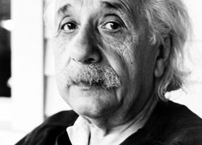 Albert Einstein, monochrome - random desktop wallpaper