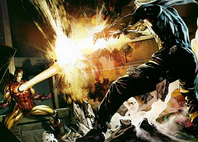 Iron Man, battles, Marvel Comics, The Mandarin - desktop wallpaper