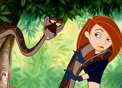cartoons, Disney Company, snakes, Kim Possible, crossovers, The Jungle Book - duplicate desktop wallpaper