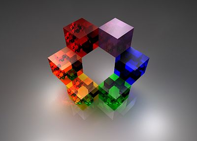 abstract, multicolor, cubes - desktop wallpaper