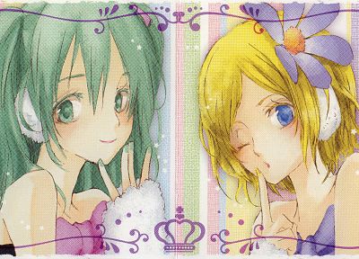 Vocaloid, Hatsune Miku, Kagamine Rin - random desktop wallpaper