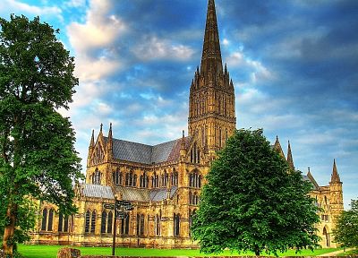 architecture, cathedrals, HDR photography, Salisbury Cathedral - random desktop wallpaper