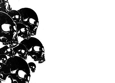 skulls, black, white, bones - related desktop wallpaper