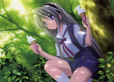 ice cream, Clannad, Sakagami Tomoyo, anime girls - random desktop wallpaper