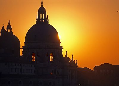 sunset, architecture, Venice, Italy, salute - desktop wallpaper