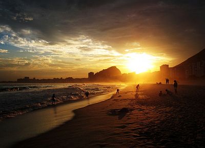 sunset, beaches - desktop wallpaper
