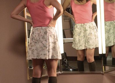 women, mirrors, Eliza Dushku, high heels - random desktop wallpaper