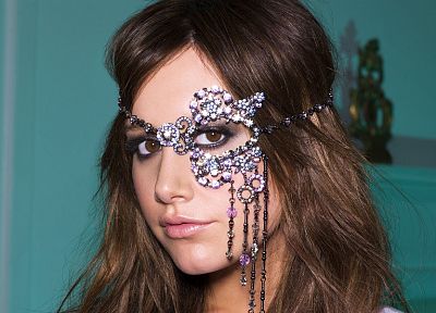brunettes, women, actress, celebrity, masks, Ashley Tisdale, faces - desktop wallpaper