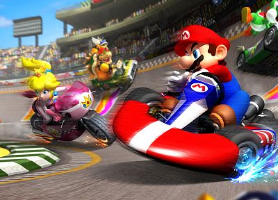 video games, Mario, Mario Kart - random desktop wallpaper
