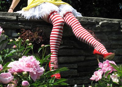 stockings, Ronald McDonald, striped legwear - desktop wallpaper