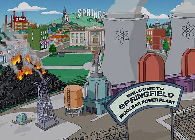 nuclear, The Simpsons, power plants, Springfield - random desktop wallpaper