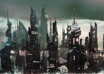 futuristic, future, Japanese, skyscrapers, cities - related desktop wallpaper