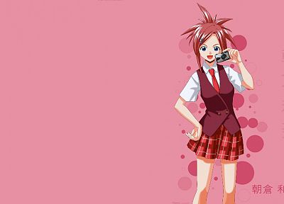 Mahou Sensei Negima, school uniforms, simple background, Asakura Kasumi - related desktop wallpaper
