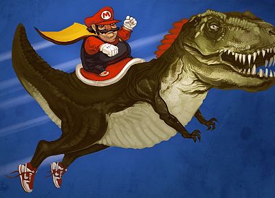 Mario, Yoshi - desktop wallpaper