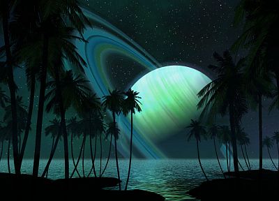 outer space, planets, beaches - desktop wallpaper