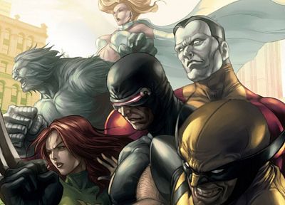 comics, X-Men, Wolverine, Jean Grey, colossus, Marvel Comics, Cyclops, Hank McCoy (Beast) - random desktop wallpaper