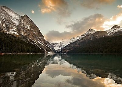 mountains, clouds, landscapes, reflections - duplicate desktop wallpaper