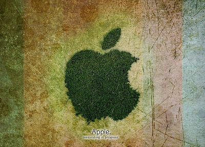 Apple Inc., grass, logos - duplicate desktop wallpaper