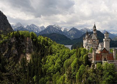 mountains, landscapes, castles - desktop wallpaper