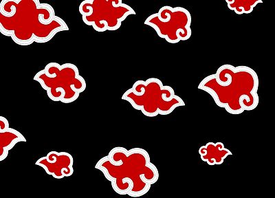abstract, clouds, red, patterns, Naruto: Shippuden, Akatsuki - desktop wallpaper