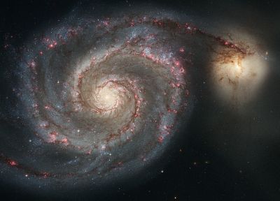 outer space, stars, galaxies, planets, Whirlpool galaxy - duplicate desktop wallpaper