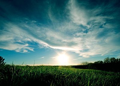 green, clouds, landscapes, nature, grass, skyscapes - related desktop wallpaper