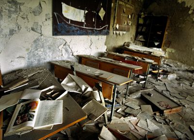 ruins, Chernobyl, classroom, abandoned - random desktop wallpaper