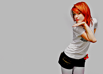 Hayley Williams, Paramore, music, redheads, simple background, white background - random desktop wallpaper