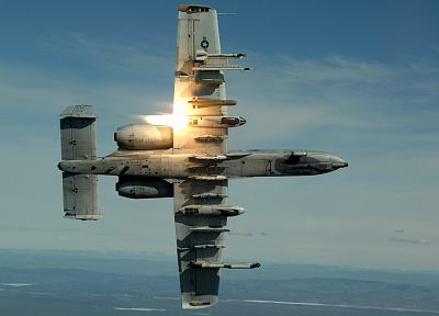 aircraft, military, planes, flares, A-10 Thunderbolt II - desktop wallpaper