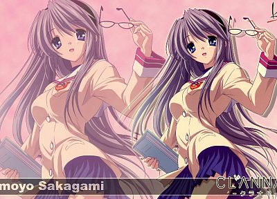 school uniforms, Clannad, Sakagami Tomoyo - duplicate desktop wallpaper