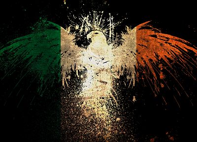 eagles, Ireland, flags - desktop wallpaper