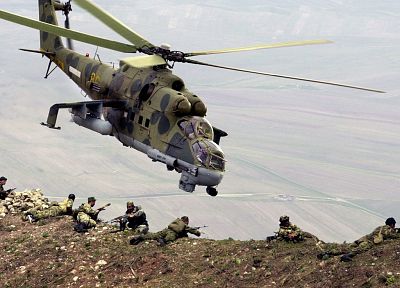 aircraft, helicopters, vehicles, Mi-24 - random desktop wallpaper