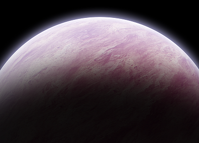 outer space, pink, planets - desktop wallpaper