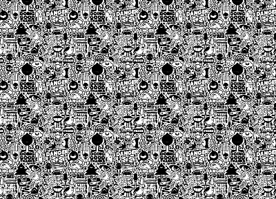 black and white, text, retro, pop art, JThree Concepts, Jared Nickerson - random desktop wallpaper