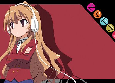 headphones, school uniforms, Aisaka Taiga, Toradora, anime, anime girls - duplicate desktop wallpaper
