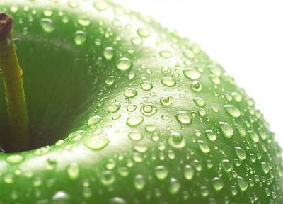 water drops, green apples - related desktop wallpaper