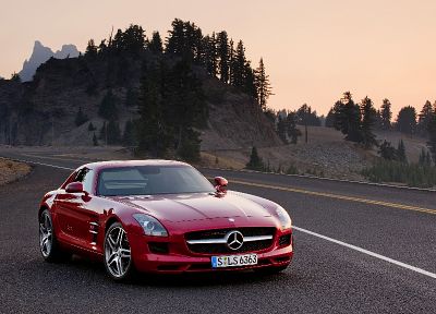 cars, roads, vehicles, Mercedes-Benz SLS AMG, Mercedes-Benz, German cars - desktop wallpaper