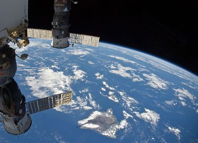 outer space, satellite, space station - desktop wallpaper