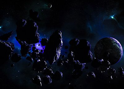 outer space, asteroids - random desktop wallpaper