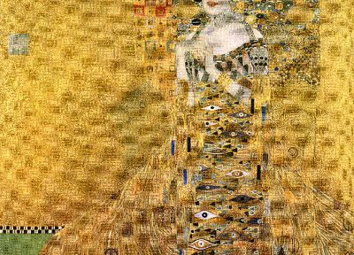 women, photomosaic, Gustav Klimt - random desktop wallpaper