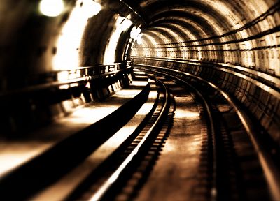 subway, underground, tunnels, railroad tracks - random desktop wallpaper