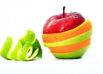 fruits, food, white background - random desktop wallpaper