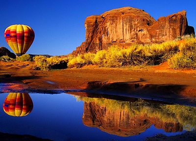 landscapes, Arizona, hot air balloons, rock formations - desktop wallpaper