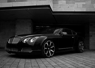 black and white, cars, monochrome, Bentley Continental GT - random desktop wallpaper