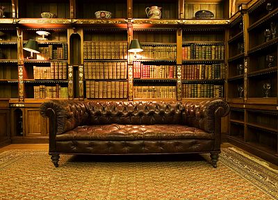 couch, books - desktop wallpaper