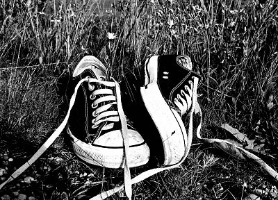 green, grass, shoes, grayscale, Converse, monochrome, sneakers, all star - related desktop wallpaper