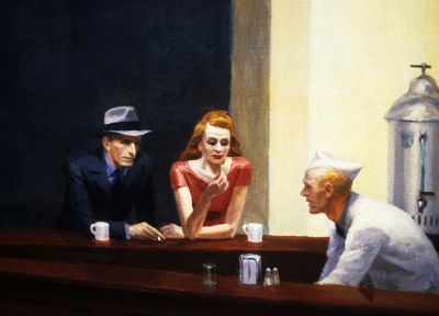 paintings, Edward Hopper, Nighthawks At The Diner - desktop wallpaper