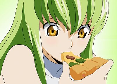 Code Geass, pizza, C.C., anime girls - random desktop wallpaper